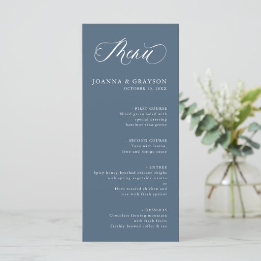 Elegante eenvoudige minimalistische moderne leiste menu (Staand voorkant)