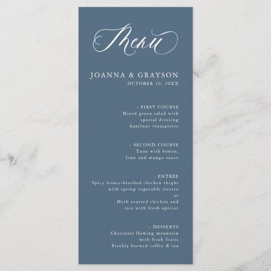 Elegante eenvoudige minimalistische moderne leiste menu (Voorkant)