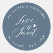 Elegante eenvoudige minimalistische moderne liefde ronde sticker (Voorkant)