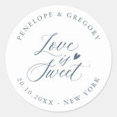 Elegante eenvoudige minimalistische moderne liefde ronde sticker (Voorkant)