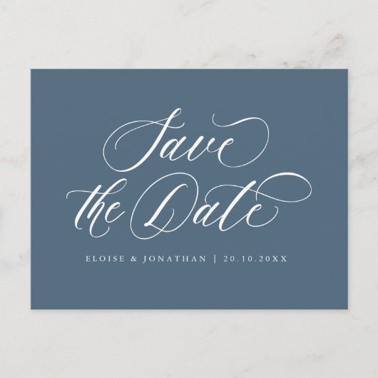 Elegante eenvoudige minimalistische moderne save t briefkaart (Voorkant)