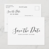 Elegante eenvoudige minimalistische moderne save t briefkaart (Voorkant / Achterkant)