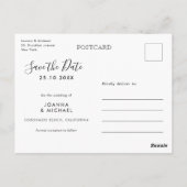 Elegante eenvoudige minimalistische moderne save t briefkaart (Achterkant)