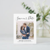 Elegante eenvoudige minimalistische moderne save t briefkaart (Staand voorkant)