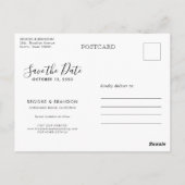 Elegante eenvoudige minimalistische moderne save t briefkaart (Achterkant)