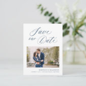 Elegante eenvoudige minimalistische moderne save t briefkaart (Staand voorkant)