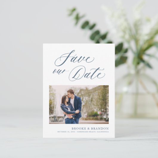 Elegante eenvoudige minimalistische moderne save t briefkaart (Staand voorkant)