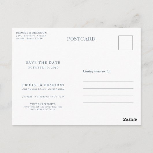 Elegante eenvoudige minimalistische moderne save t briefkaart (Achterkant)
