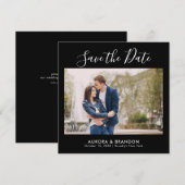 Elegante eenvoudige minimalistische moderne trouwf save the date (Voorkant / Achterkant)
