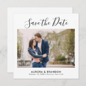 Elegante eenvoudige minimalistische moderne trouwf save the date (Voorkant / Achterkant)