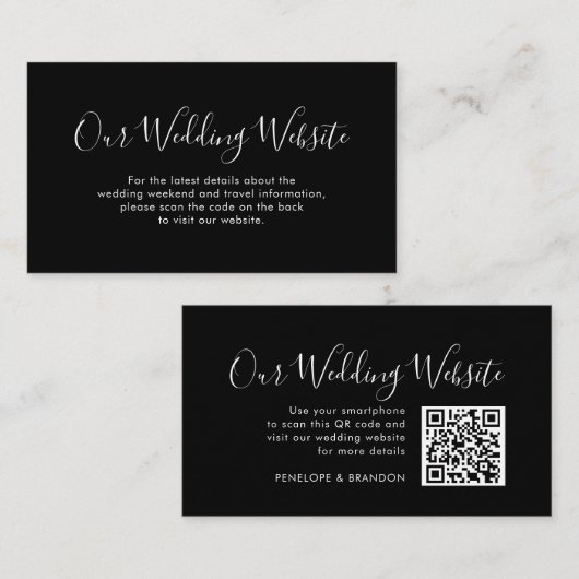 Elegante eenvoudige minimalistische moderne websit informatiekaartje (Voorkant / Achterkant)