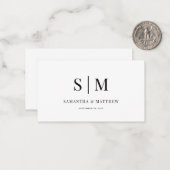 Elegante eenvoudige minimalistische paar monogram notitiekaartje (Voorkant / Achterkant in situ)