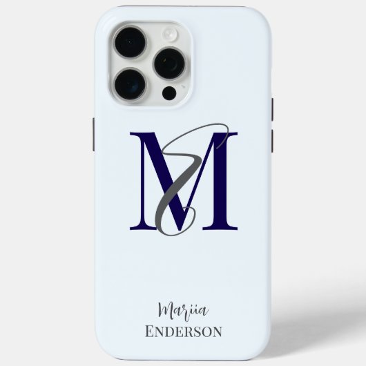 Elegante eenvoudige minimalistische pastel initial Case-Mate iPhone case (Achterkant)