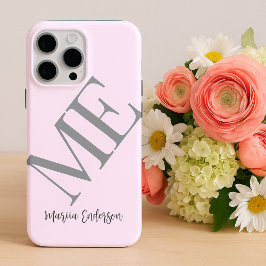 Elegante eenvoudige minimalistische pastel initial iPhone 15 pro max hoesje