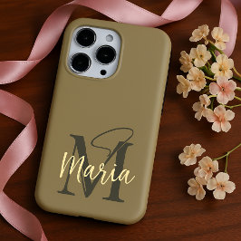 Elegante eenvoudige minimalistische pastel initial iPhone 15 pro max hoesje