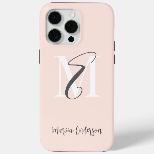 Elegante eenvoudige minimalistische pastel initial Case-Mate iPhone case (Achterkant)