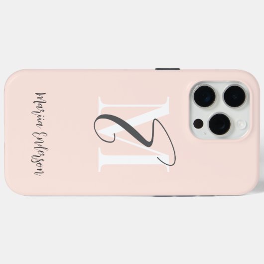 Elegante eenvoudige minimalistische pastel initial Case-Mate iPhone case (Achterkant (horizontaal))