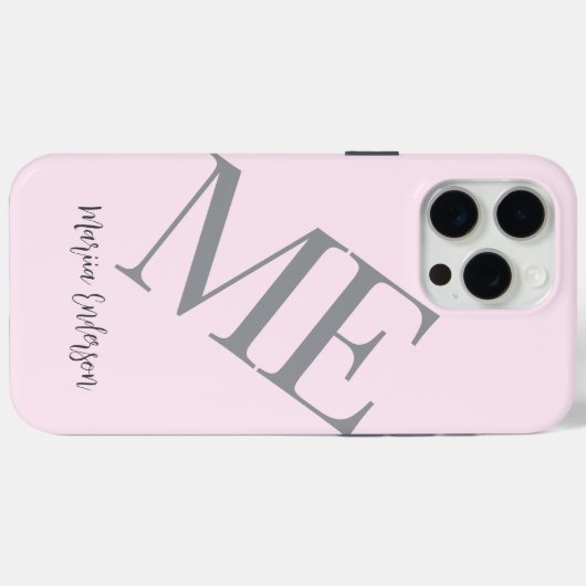 Elegante eenvoudige minimalistische pastel initial Case-Mate iPhone case (Achterkant (horizontaal))