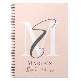 Elegante eenvoudige minimalistische pastel initial notitieboek