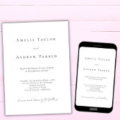 Elegante eenvoudige minimalistische QR-code bruilo Kaart