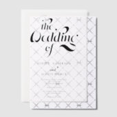 Elegante eenvoudige minimalistische retro bruiloft vellum uitnodigingen (Offset (Uitnodiging))