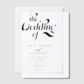 Elegante eenvoudige minimalistische retro bruiloft vellum uitnodigingen (Offset)