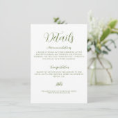 Elegante eenvoudige minimalistische script bruilof informatiekaartje (Staand voorkant)