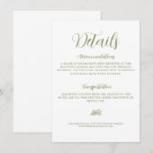 Elegante eenvoudige minimalistische script bruilof informatiekaartje (Voorkant / Achterkant)