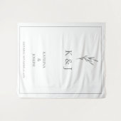 Elegante Eenvoudige Minimalistische Trouwachtergro Wandkleed (Voorkant (horizontaal))