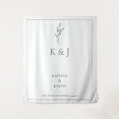 Elegante Eenvoudige Minimalistische Trouwachtergro Wandkleed (Voorkant)