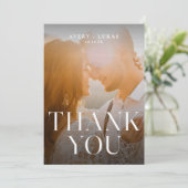 Elegante Eenvoudige Minimalistische Typografie Fot Bedankkaart (Staand voorkant)