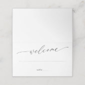 Elegante eenvoudige minimalistische vouwbruiloft plaatskaartje (Buitenkant ongevouwen)