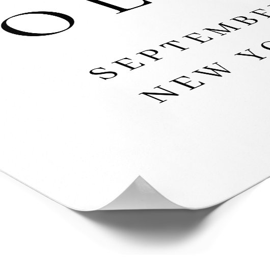 Elegante eenvoudige minimalistische welkom bruilof poster (Hoek)