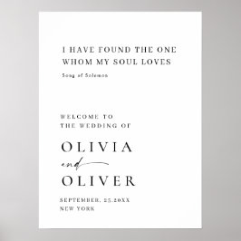 Elegante eenvoudige minimalistische welkom bruilof poster