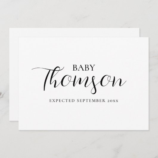 Elegante eenvoudige minimalistische zwangerschapsa (Voorkant / Achterkant)