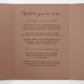 Elegante Eenvoudige Mocha Mousse met Monogram Brui Drieluik Programma (Binnenkant midden)