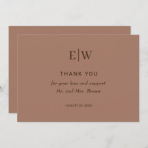 Elegante Eenvoudige Mocha Mousse met Monogram Huwe