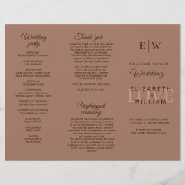 Elegante Eenvoudige Mocha Mousse met Monogram Huwe Flyer