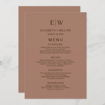 Elegante Eenvoudige Mocha Mousse met Monogram Huwe