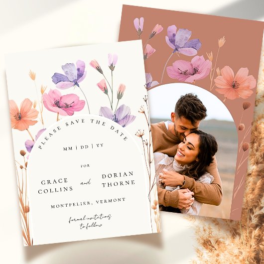 Elegante Eenvoudige Mocha Mousse Rustieke Neutrale Save The Date