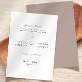 Elegante Eenvoudige Mocha Mousse Rustieke Neutrale Save The Date