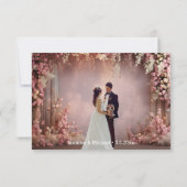 Elegante eenvoudige moderne 2 foto's bruiloft bedankkaart (Achterkant)