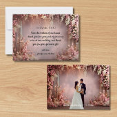 Elegante eenvoudige moderne 2 foto's bruiloft bedankkaart