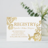 Elegante Eenvoudige Moderne Bloemen Goud Gift Regi Informatiekaartje (Staand voorkant)