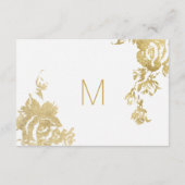 Elegante Eenvoudige Moderne Bloemen Goud Gift Regi Informatiekaartje (Achterkant)