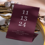 Elegante eenvoudige moderne bourgogne minimalistis save the date<br><div class="desc">Elegante eenvoudige moderne minimalistische bruiloft Save the Date in de tinten van bordeaux en pruimenkleuren. Neem contact met me op als je nog meer objecten nodig hebt.</div>