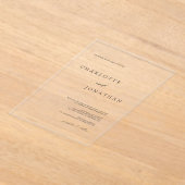Elegante eenvoudige moderne bruiloft acryl uitnodigingen (Laagn)
