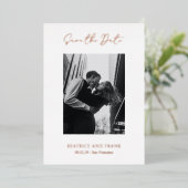 Elegante eenvoudige moderne bruiloft Bewaar de dat Folie Uitnodiging (Staand Voorkant)