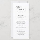 Elegante eenvoudige moderne bruiloft diner menu (Voorkant)
