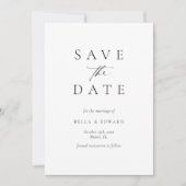 Elegante eenvoudige moderne bruiloft save the date (Voorkant)